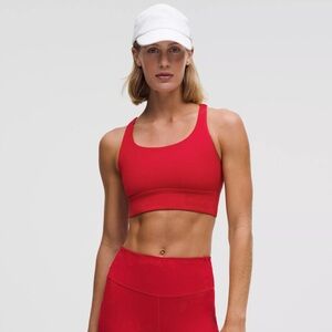 lululemon Energy Longline Bra in Vibrant Red (Size 4)